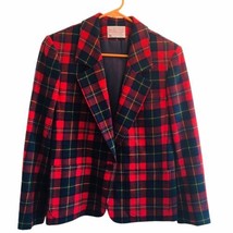 Pendleton Blazer Petite Buffalo Plaid 100% Virgin Wool Vtg Usa Women&#39;s - £37.83 GBP