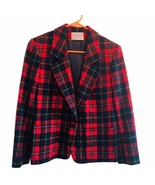 Pendleton Blazer Petite BUFFALO PLAID 100% Virgin Wool Vtg USA Women&#39;s - $64.96 CAD