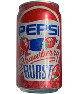 Pepsi Strawberry Burst 1991 empty can discontinued top unopened 12 oz - £12.54 GBP