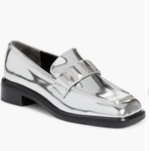 Rag &amp; Bone Maxwell Square Toe Slip On Loafers Silver Studded Leather sz ... - $246.51