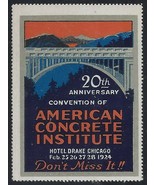 1924 "American Concrete Institute" Large Cinderella / Poster Stamp Mint NH - $7.99