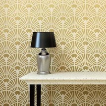 Deco Fans Allover Stencil - DIY Home Improvement - Art Deco Inspired Design - Be - £36.31 GBP