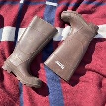 LaCrosse Brown Tall Rubber Mud Rain Waterproof pull on Boots Made In USA... - $70.00