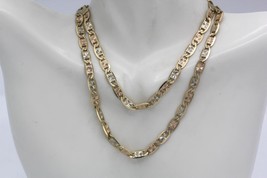 14K Tri Color Gold 5MM Diamond Cut Mariner Link Chain Necklace 22&quot; Long 19.3g - £1,209.67 GBP