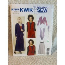 Kwik Sew Misses Dress Jacket Vest Sewing Pattern sz Xs S M L XL K3819 - uncut - $10.88