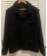 21 Men Black Wool Blend Pea Coat Men&#39;s Size XL - $49.22 CAD