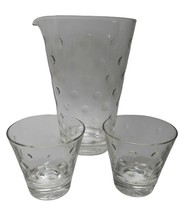 Clear Bubble Pitcher with two On the Rocks Glasses - $35.15