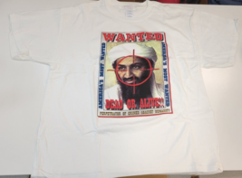 Vintage Osama Bin Laden Wanted Dead or Alive Y2K T Shirt Men&#39;s XL 911 - £36.58 GBP