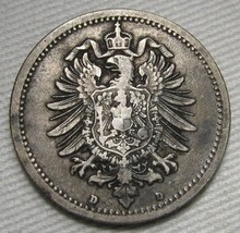 1877-D Germany 50 Pfennig .900 Fine Silver .0803oz VF Coin AE577 - £13.85 GBP