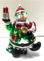 Metallic Porcelain Christmas Snowman Hinged Box - €12,89 EUR