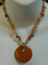 Lia Sophia Triple Strand Multi-color Bead Pendant Necklace - £27.66 GBP