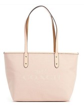 New COACH Women&#39;s Horse and Carriage Jacquard City Zip Tote Faded Blush - £182.56 GBP