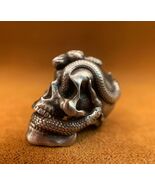 Brass EDC Knife Bead, Snake Skull Copper Charm - $10.99