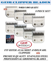 Geib Buttercut Stainless Steel 8pc Blade Set*Fit Oster A5 A6,Most Wahl Clippers - £294.95 GBP