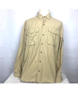 Field &amp; Stream Men&#39;s Yellow Cream Sleeve Vented Fishing Long Shirt Size 2XL - £15.81 GBP