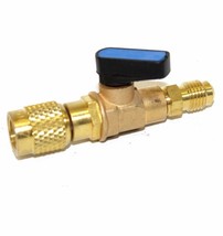 HVAC A/C Straight SHUT-OFF  Ball Valve Adapter For R134a R22 R12 R410a 1... - $9.49