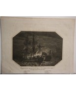 WARREN Original 1808 Engraving HMS Amethyst &amp; French Warship Thetis - £26.27 GBP