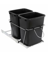 Double Pull Out Trash Garbage Can Sliding Kitchen Waste Container Durable - £80.03 GBP