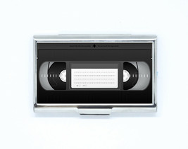 Business &amp; Credit Card Case vintage video tape analog k7 Steel Pocket bo... - $15.90