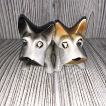 Vintage Japan Salt And Pepper Shakers Scottie Dogs One Piece Cork Plug - £5.95 GBP