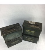 4 Vintage Metal Army Ammo Box Cartridges - $99.99