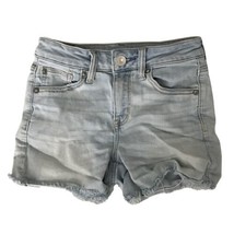AMERICAN EAGLE Womens Shorts Light Wash Hi Rise SHORTIE Denim Blue Jean ... - £7.51 GBP