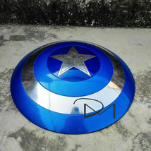 Captain America shield Marvel&#39;s Avengers shield Blue Metal Prop round sh... - £120.69 GBP