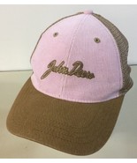 Ladies John Deere Trucker Hat Pink Corduroy Tan Mesh Embroidered SnapBac... - £15.63 GBP
