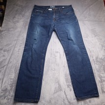 Gilded Age Gothem Adult 34W Dark Wash Blue Denim Jeans Casual Women Straight USA - £23.72 GBP