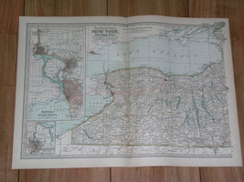 1897 Antique Dated Map Western Part Of New York State Buffalo Rochester Niagara - £21.37 GBP