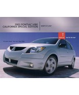 2003 Pontiac VIBE CALIFORNIA EDITION sales brochure sheet US 03 - $7.00