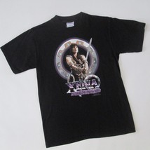 Xena Warrior Princess Black T Shirt Lucy Lawless Size Medium Vintage 90s - £58.46 GBP