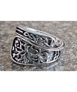 Handcrafted ~ Silver Color Spoon Ring ~ TREE OF LIFE Design Adjustable S... - $445.96 MXN
