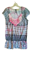 One World Live And Let Live Women&#39;s Size L Pink &amp; Gray Embellished Tunic Top - £10.85 GBP