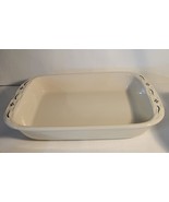 Longaberger Pottery Large Baking Dish Woven Traditions Blue - £59.95 GBP