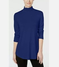 JM Collection Womens Petite Small PS Bright Sapphire Turtleneck Top NWT A86 - $17.63