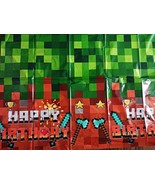 Pixel Miner Crafting Style Gamer Party Table Cover - Large 108&quot; x 54&quot; - $6.72 CAD