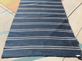 Navy Blue And Grey Reversible Outdoor Area Rug - 7X10 Feet - £67.83 GBP