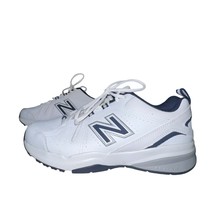 New Balance 608v5 Training Shoes Mens Size 8.5 White Navy Leather MX608WN5 - $38.58