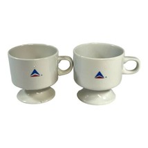 Delta Airlines Ceramic 3.25 &quot; Vintage ABCO Set Of 2 Cups Vintage Adverti... - $19.62