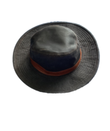 J Hats Mens Pigment Dyed Cotton Leather Look Safari Hat Size M Dark Brow... - $24.45 CAD