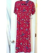 Mountain Lake Red Maxi Dress Floral Cottagecore Vintage - £22.83 GBP