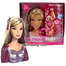 Year 2006 Barbie Fashion Fever GROW &#39;N STYLE Styling Head with 24+ Acces... - £117.70 GBP
