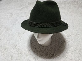 Osterreichischer Fedora Wool Felt Hat Cap Handmade In Austria Size 7 Gre... - $46.46