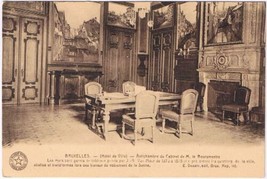 Postcard Antichamber Cabinet Of Bourgmestre City Hall Bruxelles Brussels Belgium - £3.96 GBP