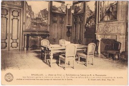 Postcard Antichamber Cabinet Of Bourgmestre City Hall Bruxelles Brussels Belgium - £4.01 GBP