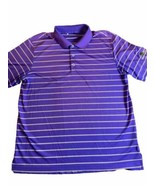 Adidas Pure Motion Men&#39;s Golf Polo Shirt Size Large Purple White 3 Butto... - £6.01 GBP