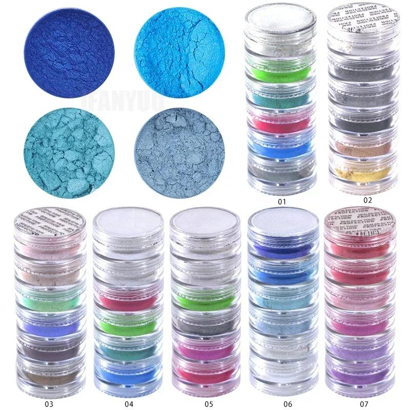 6 Colors/Set Mica Powder for Epoxy Resin Pearlescent Dye Pearl Pigment N... - $133.27 MXN