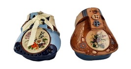 2 Holly&#39;s Laguna Ceramics Terra Cotta Clay Shoe Planter Artist Signed Sc... - £22.38 GBP