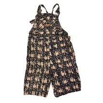 LaVane New York VTG 80s Printed  Cotton Short Overalls Jumpsuit Punky Br... - $95.00
